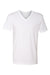 Next Level N3200/3200 Mens Fine Jersey Short Sleeve V-Neck T-Shirt White Flat Front