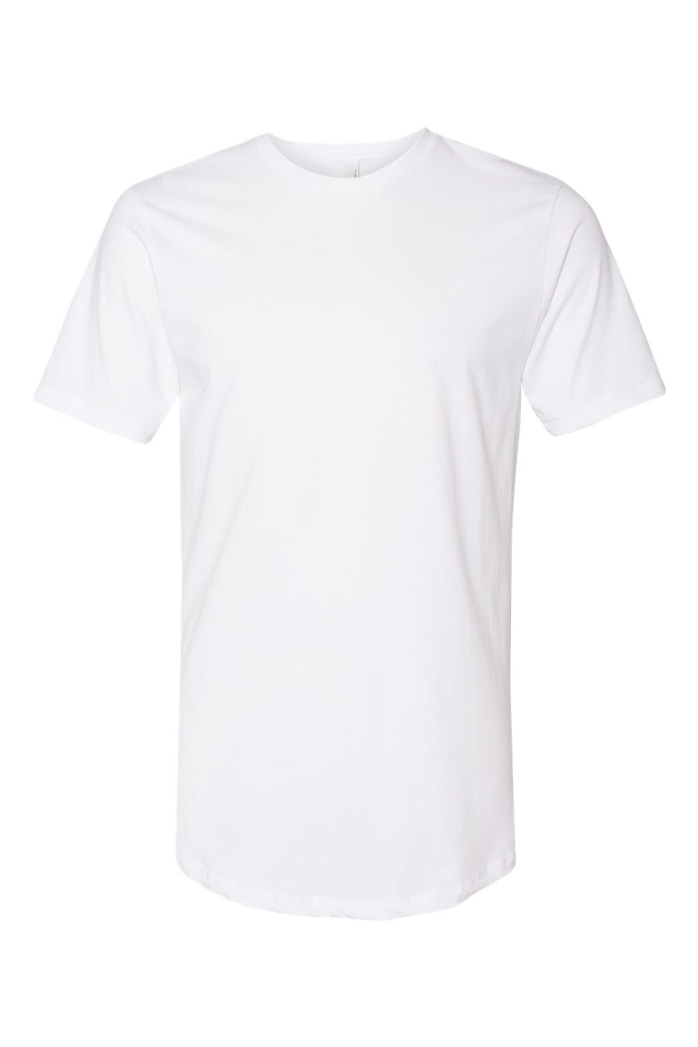 Next Level 3602 Mens Long Body Jersey Short Sleeve Crewneck T-Shirt White Flat Front