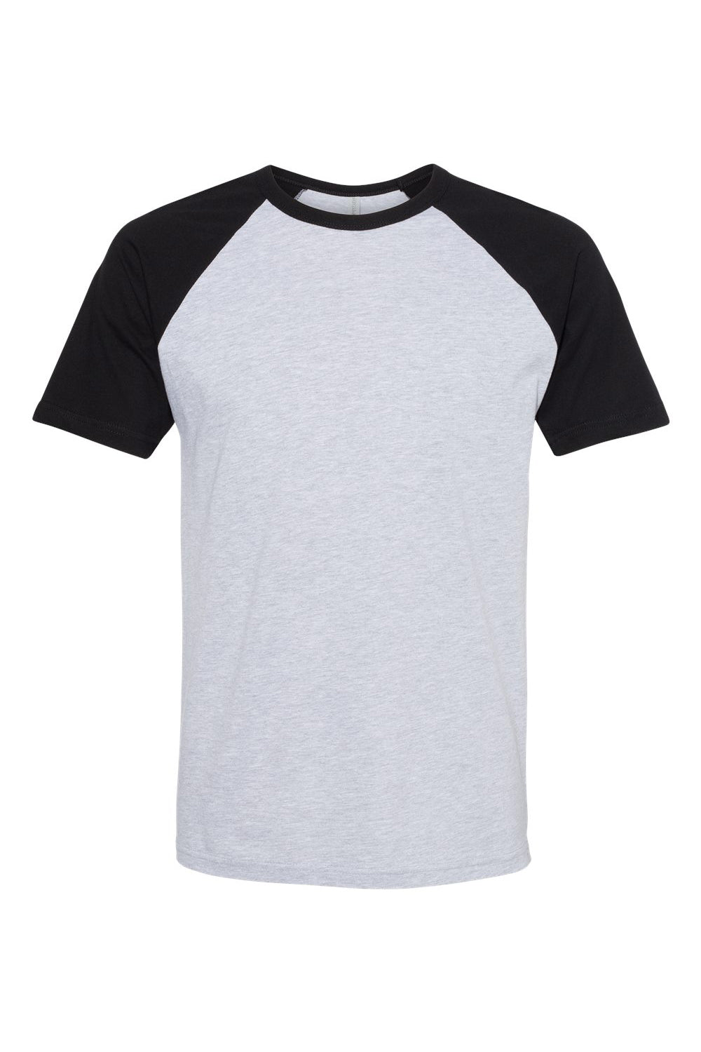 Next Level N3650/3650 Mens Fine Jersey Short Sleeve Crewneck T-Shirt Heather Grey/Black Flat Front