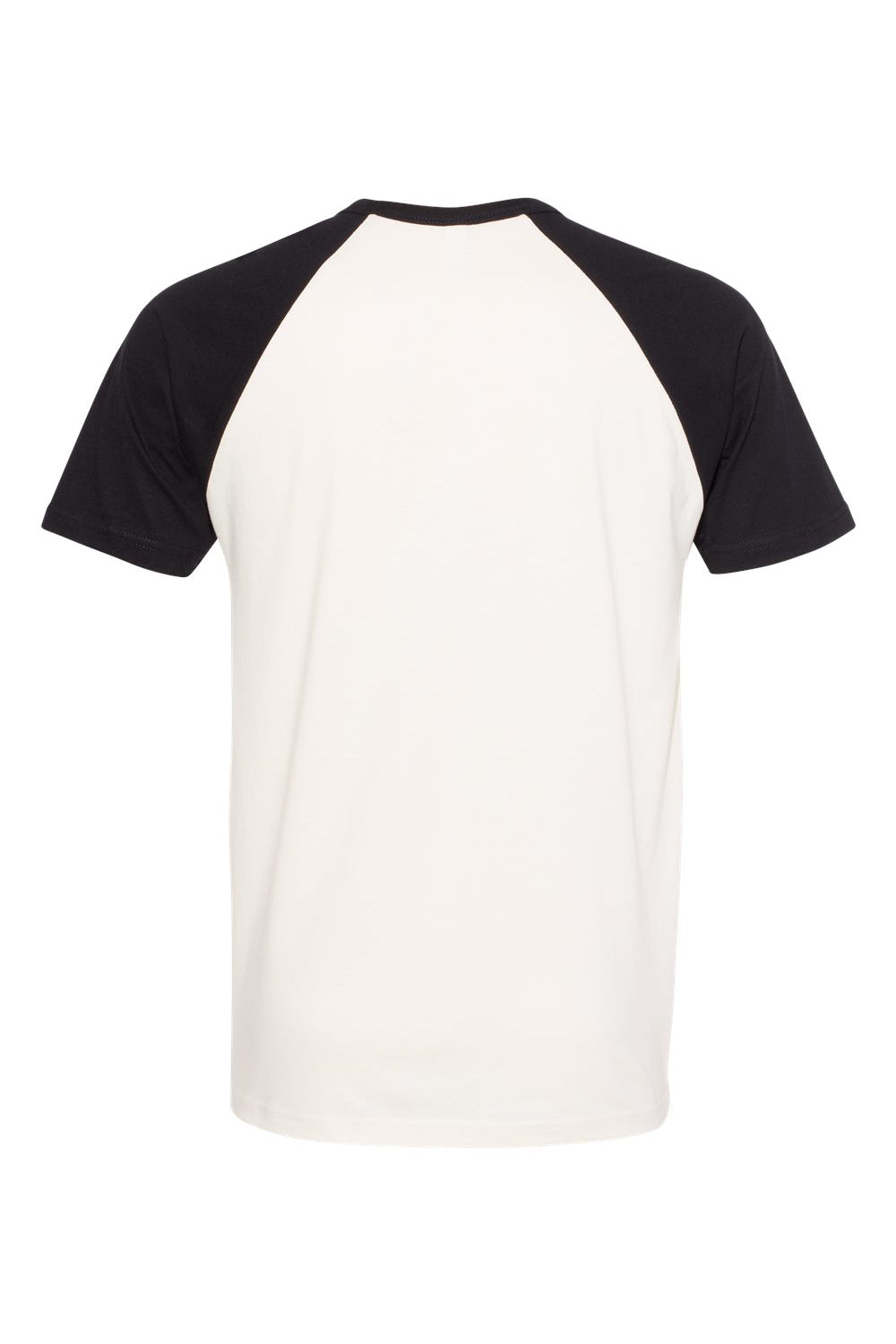 Next Level N3650/3650 Mens Fine Jersey Short Sleeve Crewneck T-Shirt Natural/Black Flat Back