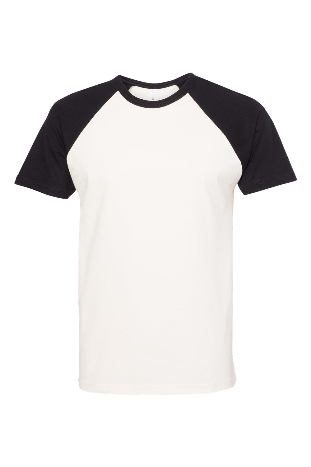 Next Level N3650/3650 Mens Fine Jersey Short Sleeve Crewneck T-Shirt Natural/Black Flat Front