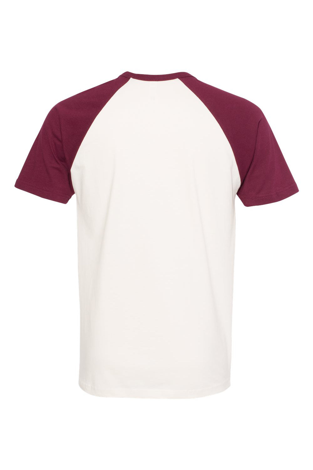 Next Level N3650/3650 Mens Fine Jersey Short Sleeve Crewneck T-Shirt Natural/Maroon Flat Back