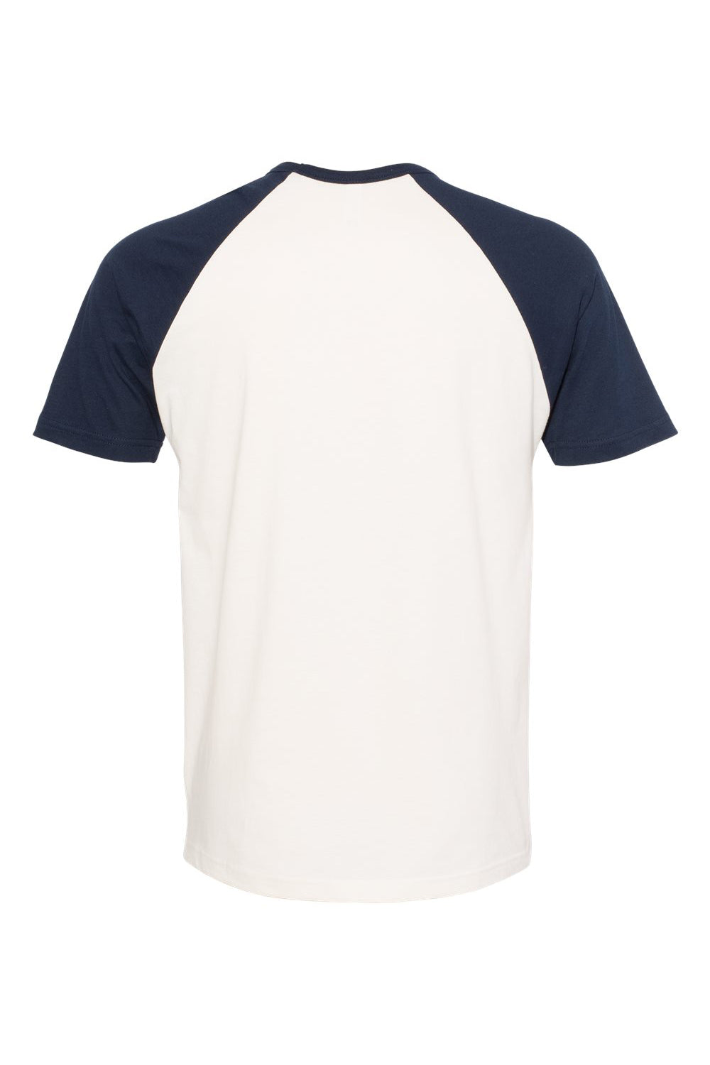 Next Level N3650/3650 Mens Fine Jersey Short Sleeve Crewneck T-Shirt Natural/Midnight Navy Blue Flat Back