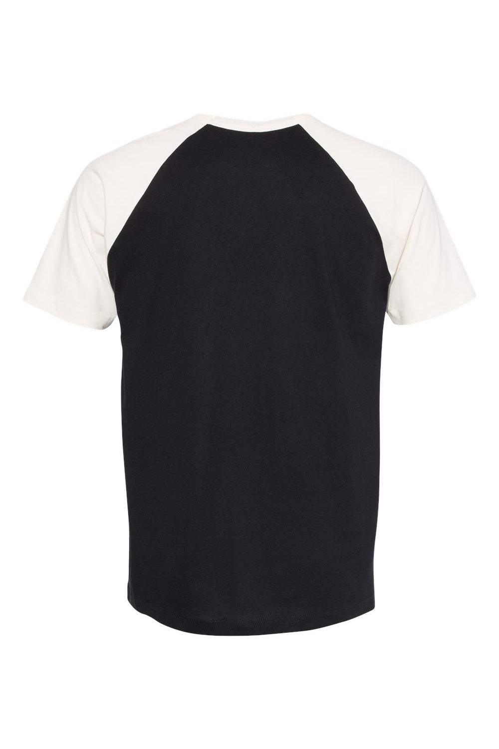 Next Level N3650/3650 Mens Fine Jersey Short Sleeve Crewneck T-Shirt Black/Natural Flat Back