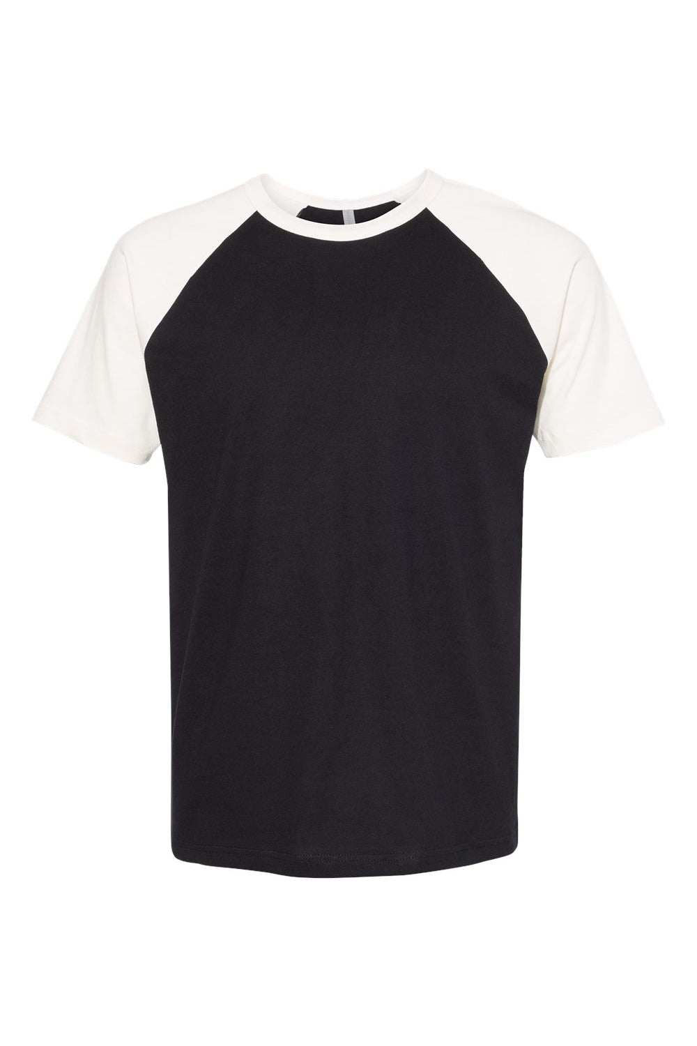 Next Level N3650/3650 Mens Fine Jersey Short Sleeve Crewneck T-Shirt Black/Natural Flat Front