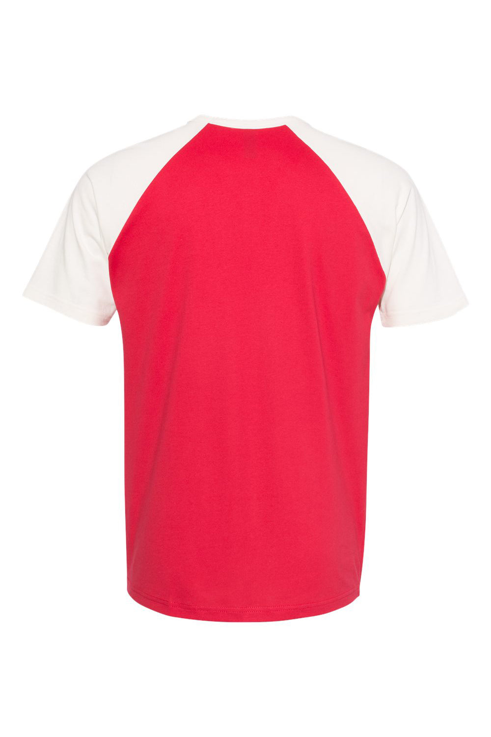 Next Level N3650/3650 Mens Fine Jersey Short Sleeve Crewneck T-Shirt Red/Natural Flat Back