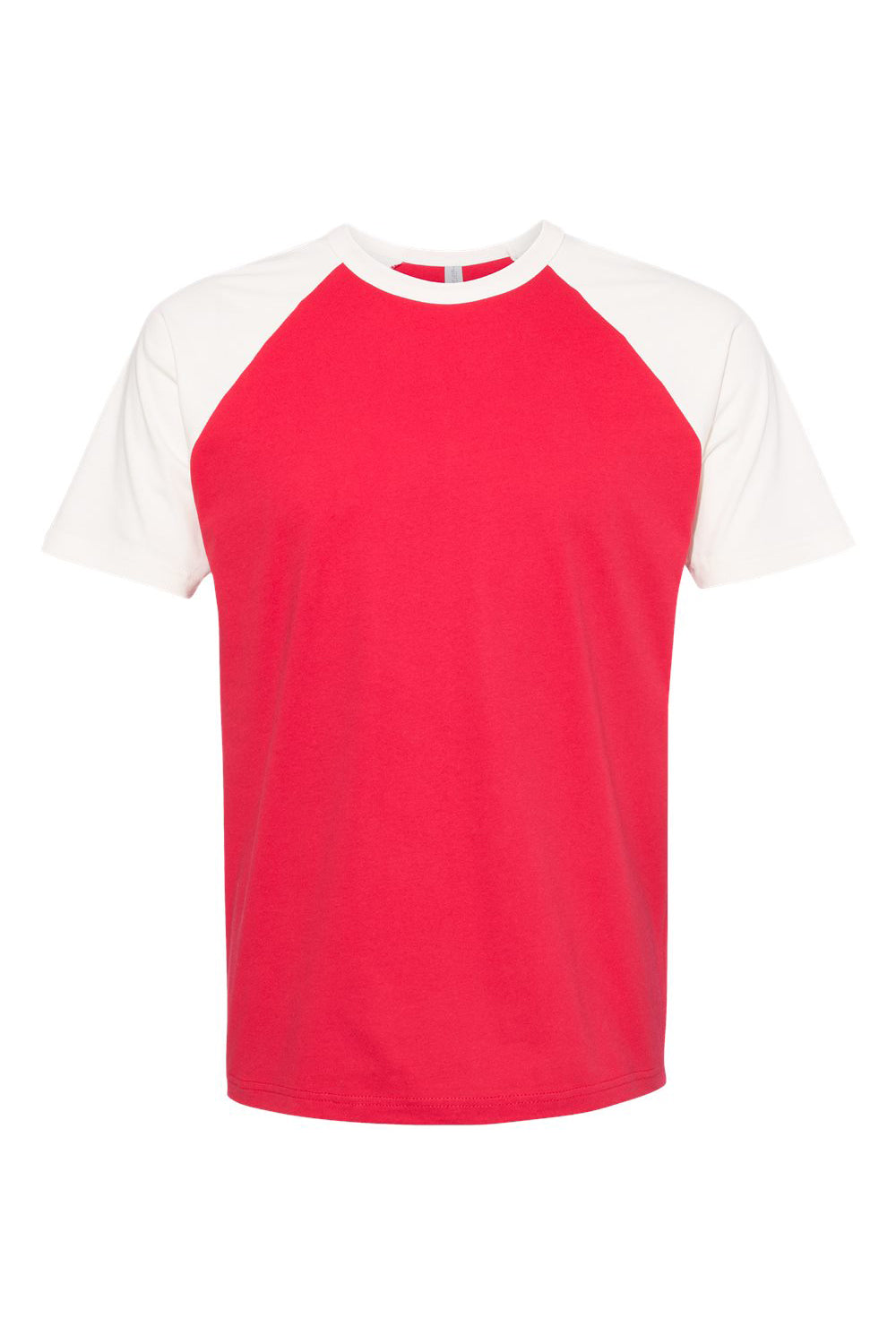 Next Level N3650/3650 Mens Fine Jersey Short Sleeve Crewneck T-Shirt Red/Natural Flat Front