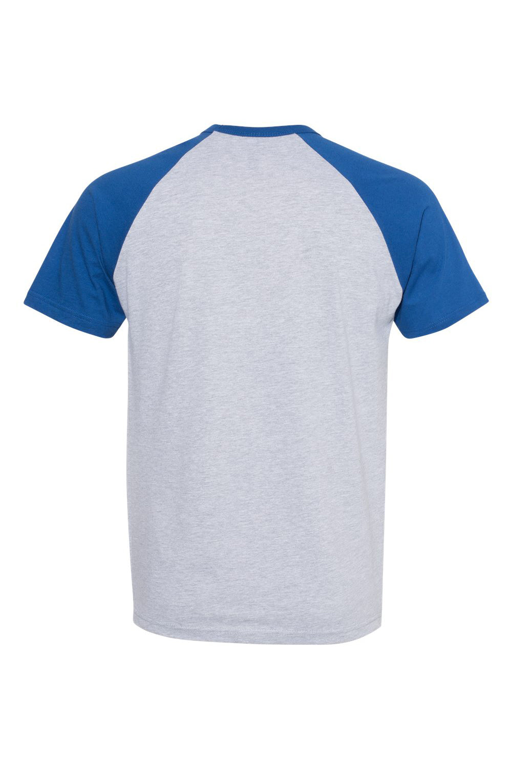 Next Level N3650/3650 Mens Fine Jersey Short Sleeve Crewneck T-Shirt Heather Grey/Royal Blue Flat Back