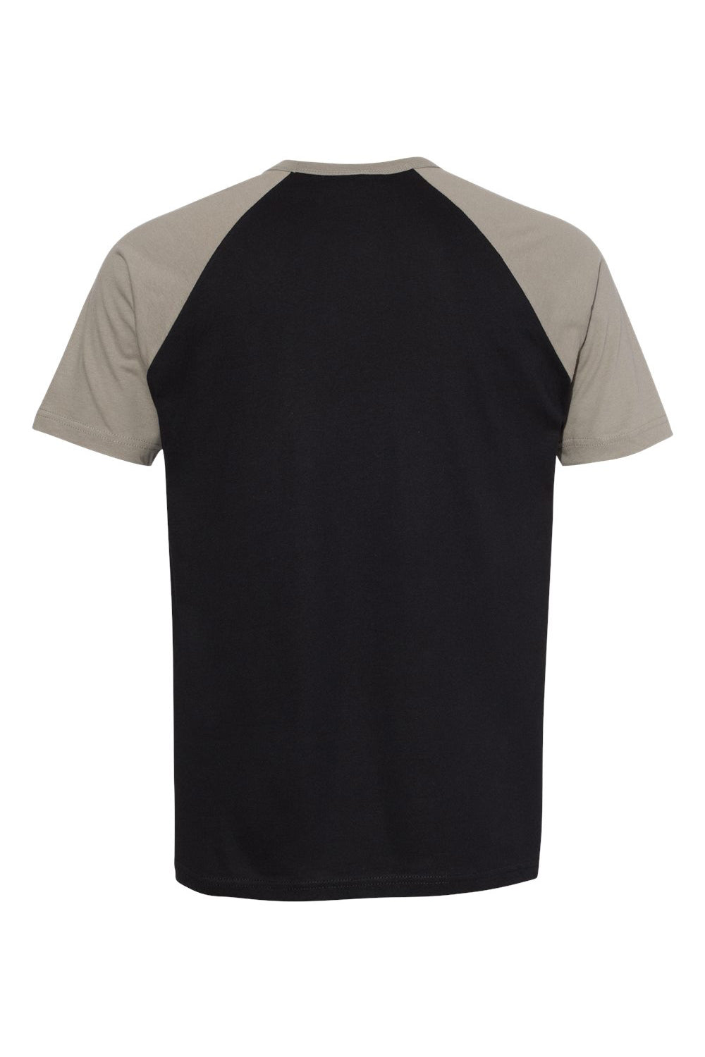 Next Level N3650/3650 Mens Fine Jersey Short Sleeve Crewneck T-Shirt Black/Warm Grey Flat Back