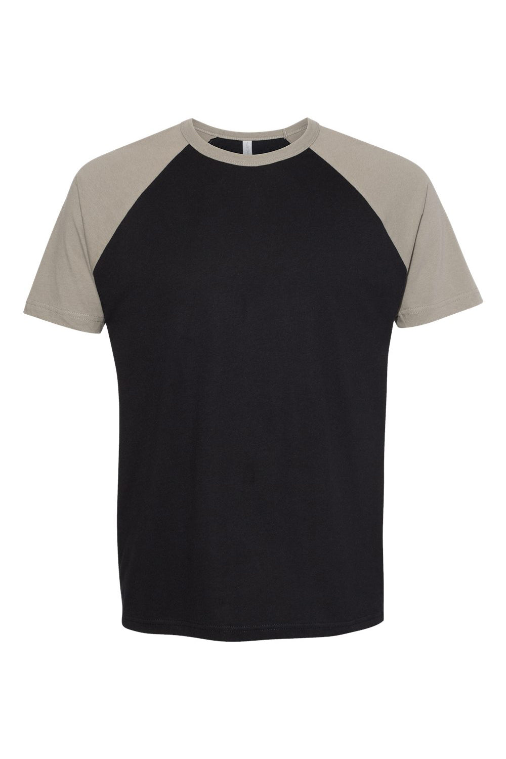 Next Level N3650/3650 Mens Fine Jersey Short Sleeve Crewneck T-Shirt Black/Warm Grey Flat Front