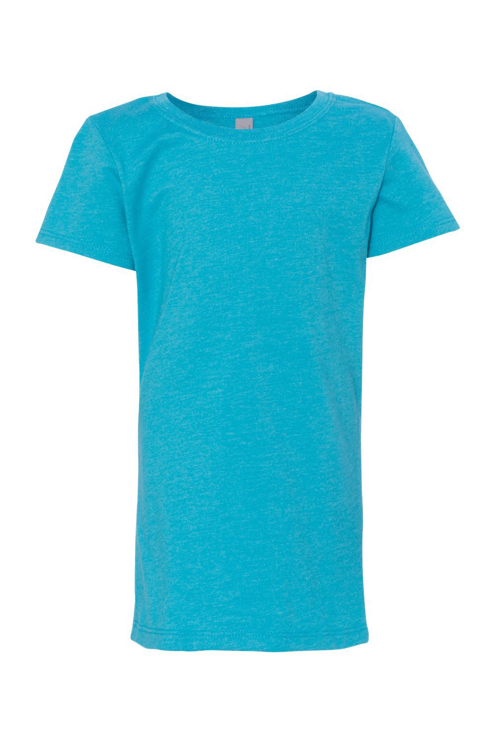 Next Level 3712 Youth Princess CVC Jersey Short Sleeve Crewneck T-Shirt Bondi Blue Flat Front