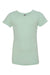 Next Level 3712 Youth Princess CVC Jersey Short Sleeve Crewneck T-Shirt Mint Green Flat Front