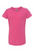 Next Level 3712 Youth Princess CVC Jersey Short Sleeve Crewneck T-Shirt Raspberry Pink Flat Front