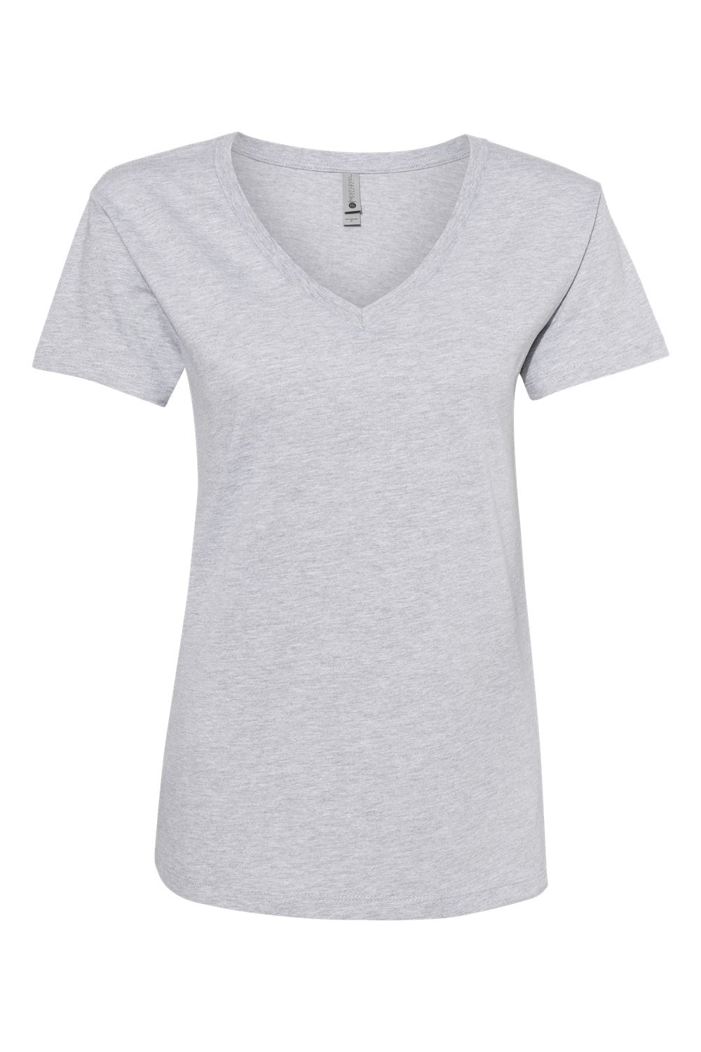 Next Level 3940 Womens Relaxed Short Sleeve V-Neck T-Shirt Heather Grey Flat Front