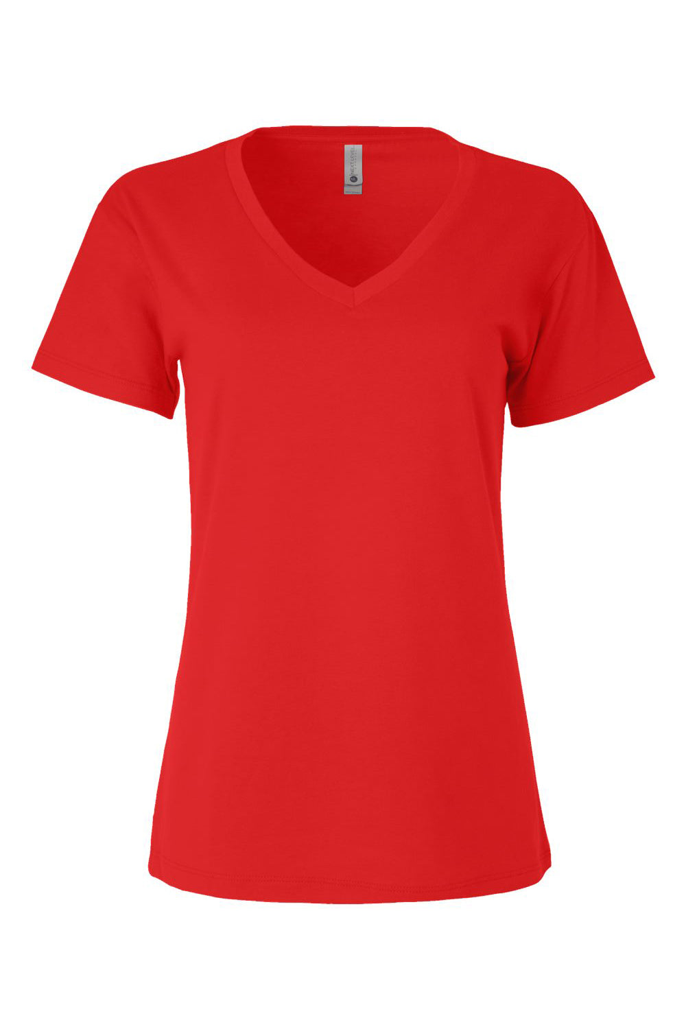 Next Level 3940 Womens Relaxed Short Sleeve V-Neck T-Shirt Red Flat Front