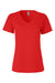 Next Level 3940 Womens Relaxed Short Sleeve V-Neck T-Shirt Red Flat Front