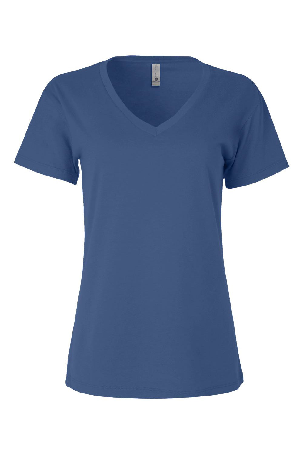 Next Level 3940 Womens Relaxed Short Sleeve V-Neck T-Shirt Royal Blue Flat Front