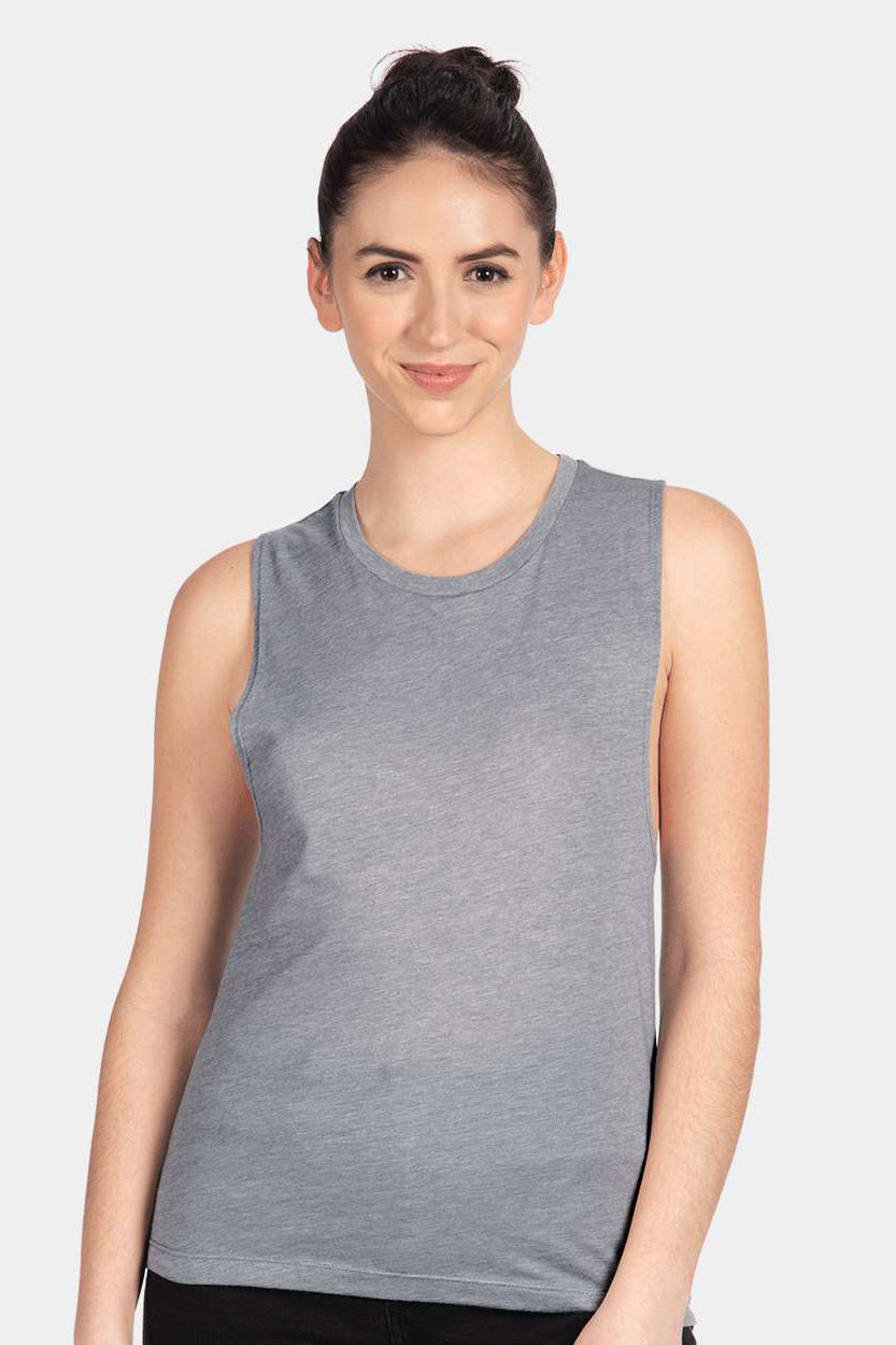 Next Level NL5013/N5013/5013 Womens Festival Muscle Tank Top Heather Grey Model Front