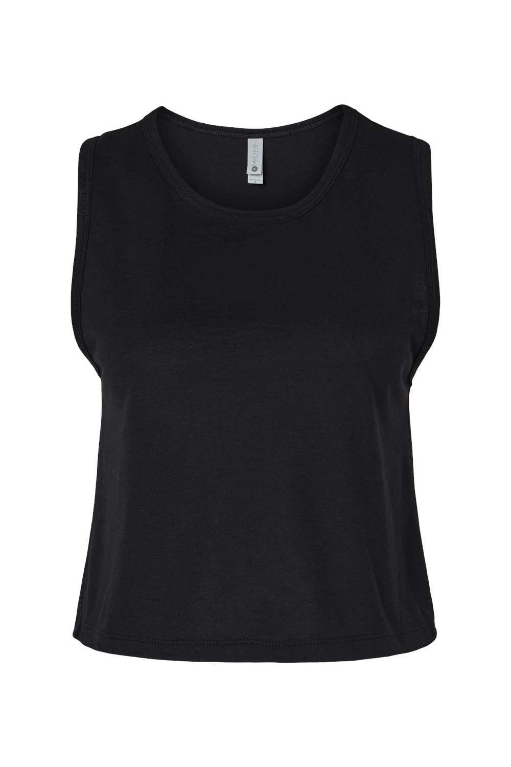 Next Level 5083 Womens Festival Cropped Tank Top Black Flat Front