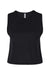 Next Level 5083 Womens Festival Cropped Tank Top Black Flat Front