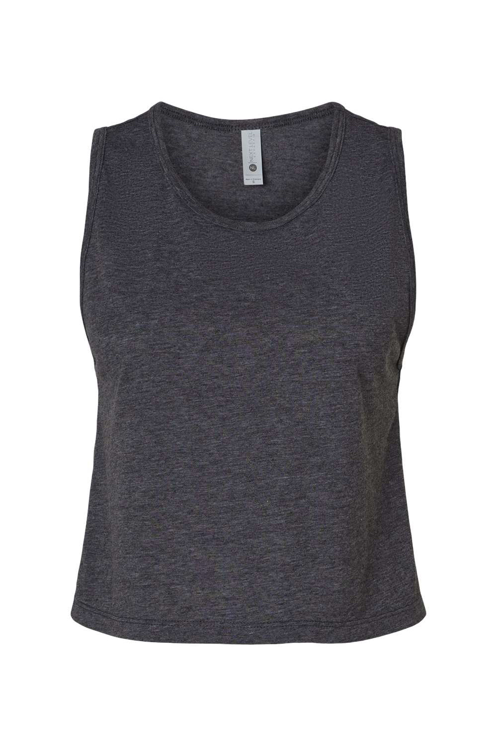 Next Level 5083 Womens Festival Cropped Tank Top Charcoal Grey Flat Front