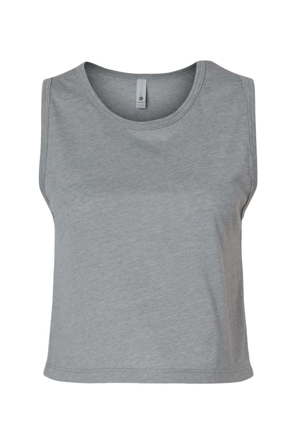 Next Level 5083 Womens Festival Cropped Tank Top Heather Grey Flat Front