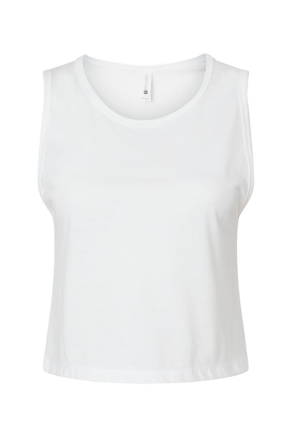 Next Level 5083 Womens Festival Cropped Tank Top White Flat Front