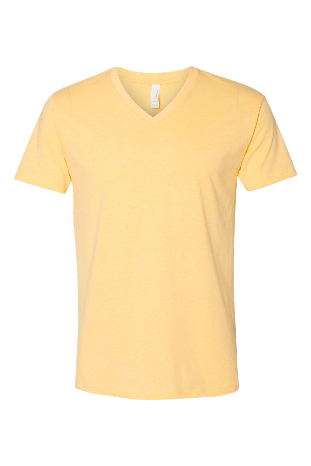 Next Level 6240 Mens CVC Jersey Short Sleeve V-Neck T-Shirt Banana Cream Yellow Flat Front