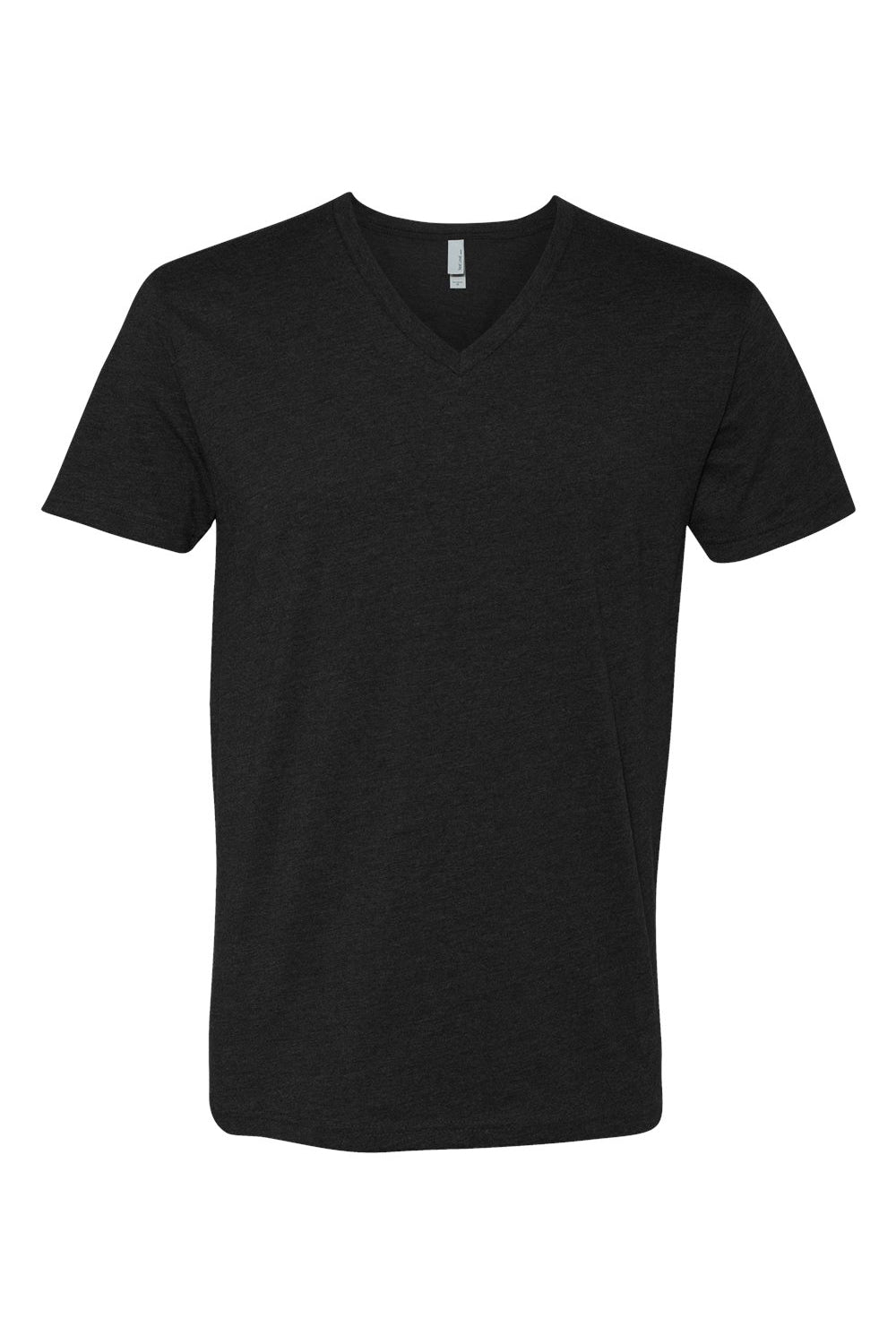 Next Level 6240 Mens CVC Jersey Short Sleeve V-Neck T-Shirt Black Flat Front