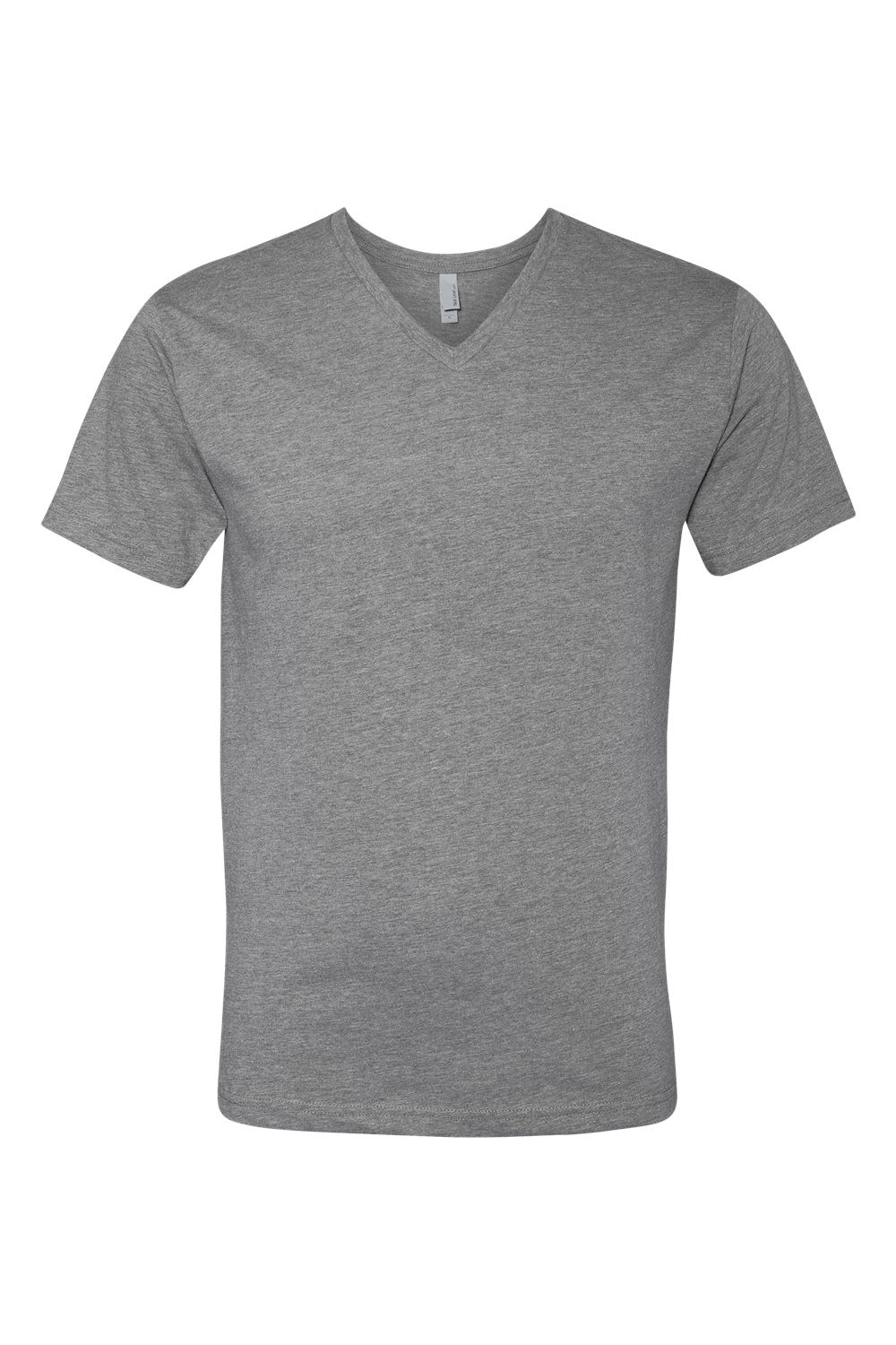 Next Level 6240 Mens CVC Jersey Short Sleeve V-Neck T-Shirt Heather Dark Grey Flat Front