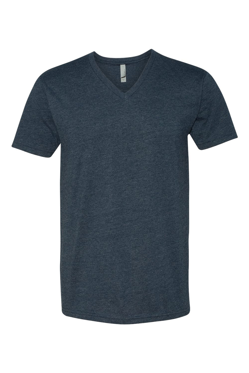 Next Level 6240 Mens CVC Jersey Short Sleeve V-Neck T-Shirt Midnight Navy Blue Flat Front