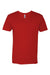 Next Level 6240 Mens CVC Jersey Short Sleeve V-Neck T-Shirt Red Flat Front