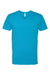 Next Level 6240 Mens CVC Jersey Short Sleeve V-Neck T-Shirt Turquoise Blue Flat Front