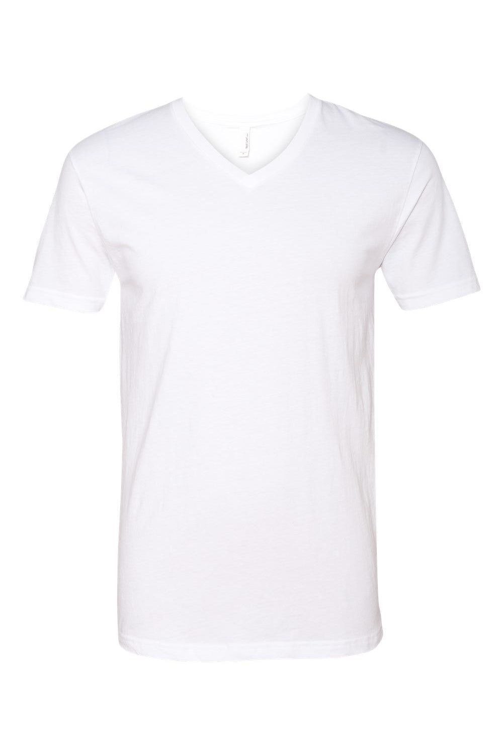 Next Level 6240 Mens CVC Jersey Short Sleeve V-Neck T-Shirt White Flat Front