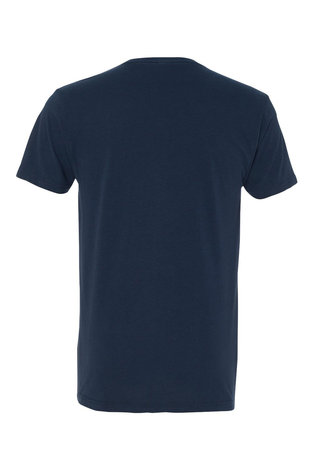 Next Level 6440 Mens Sueded Jersey Short Sleeve V-Neck T-Shirt Midnight Navy Blue Flat Back