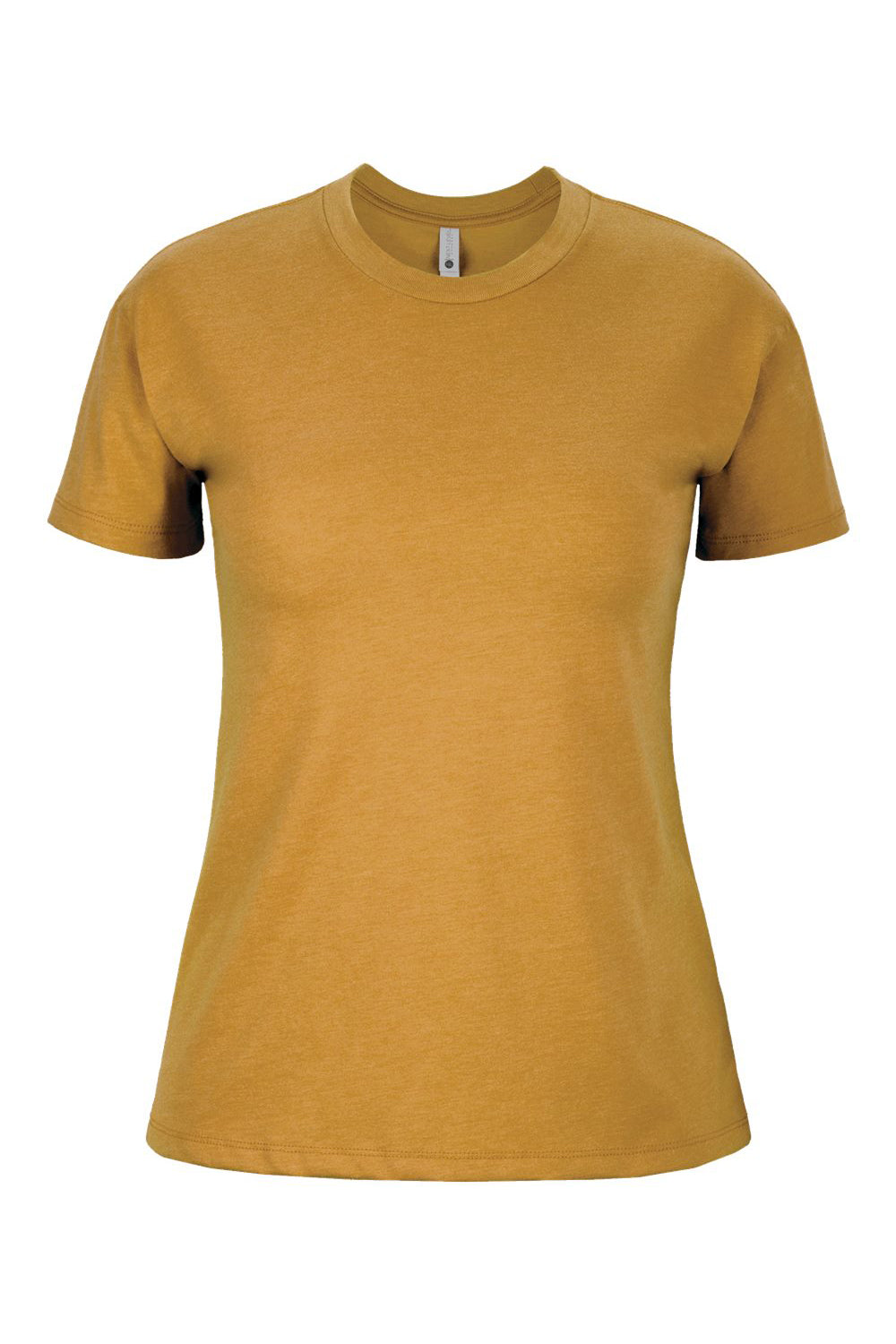 Next Level 6600 Womens Relaxed CVC Short Sleeve Crewneck T-Shirt Antique Gold Flat Front