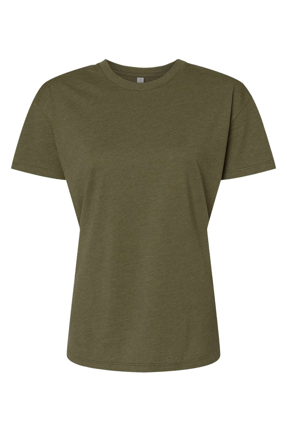 Next Level 6600 Womens Relaxed CVC Short Sleeve Crewneck T-Shirt Military Green Flat Front