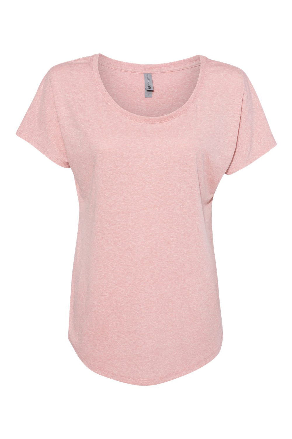 Next Level 6760 Womens Dolman Jersey Short Sleeve Scoop Neck T-Shirt Desert Pink Flat Front