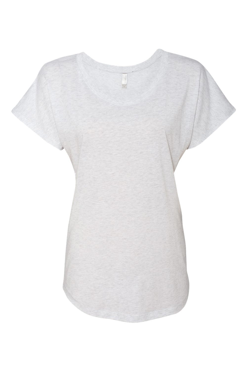 Next Level 6760 Womens Dolman Jersey Short Sleeve Scoop Neck T-Shirt Heather White Flat Front