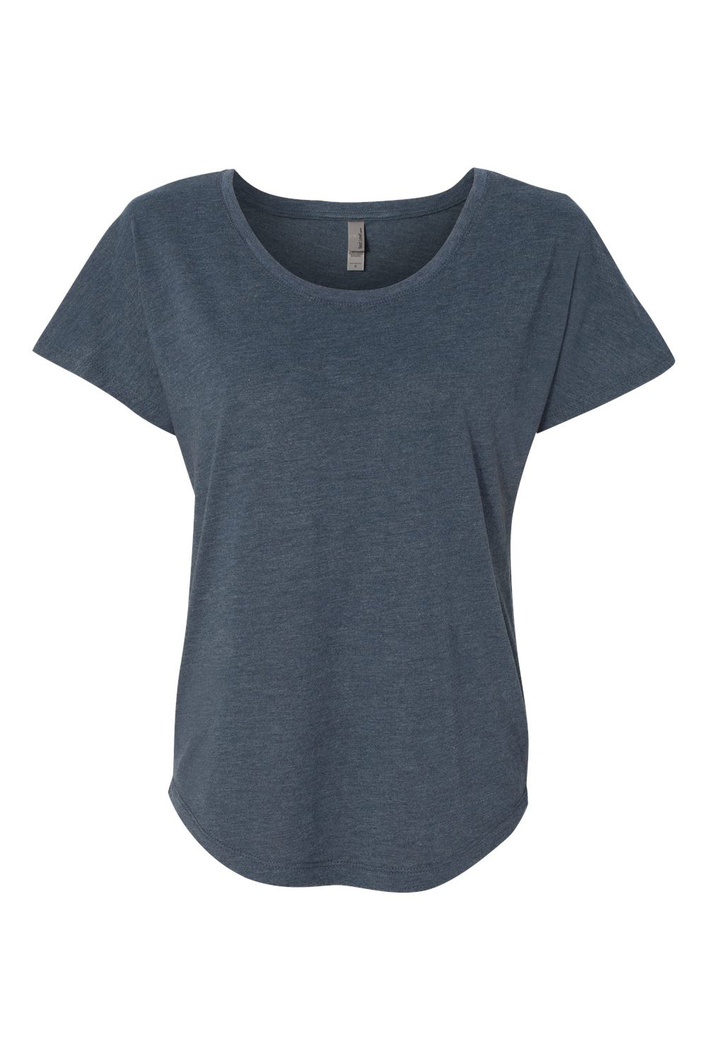 Next Level 6760 Womens Dolman Jersey Short Sleeve Scoop Neck T-Shirt Indigo Blue Flat Front