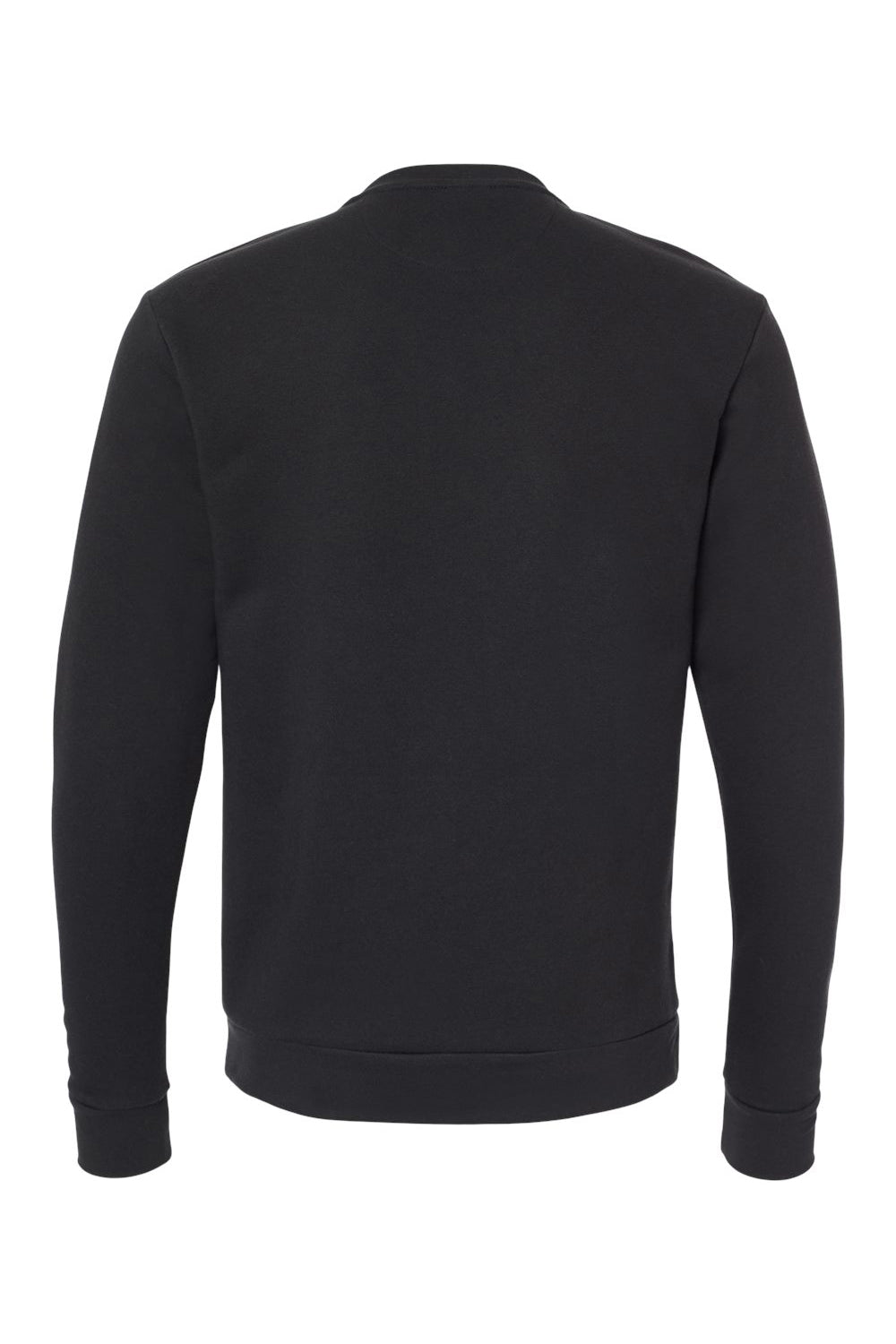 Next Level 9001 Mens Fleece Crewneck Sweatshirt w/ Pouch Pocket Black Flat Back