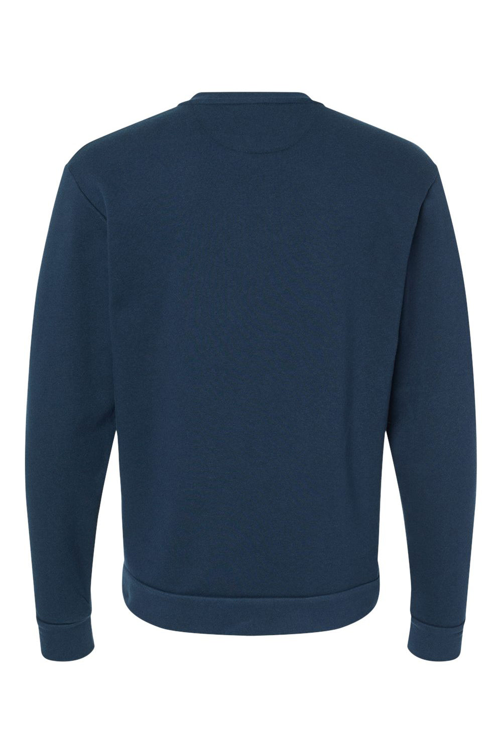 Next Level 9001 Mens Fleece Crewneck Sweatshirt w/ Pouch Pocket Midnight Navy Blue Flat Back