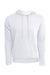 Next Level 9304 Mens Sueded French Terry Hooded Sweatshirt Hoodie w/ Pouch Pocket White Flat Front