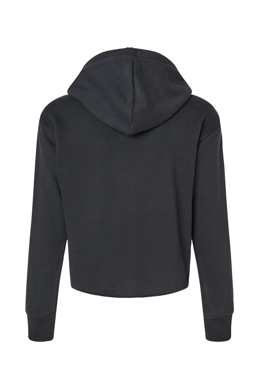 Next Level 9384 Womens Cropped Hooded Sweatshirt Hoodie Black Flat Back