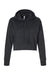 Next Level 9384 Womens Cropped Hooded Sweatshirt Hoodie Black Flat Front