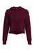 Next Level 9384 Womens Cropped Hooded Sweatshirt Hoodie Maroon Flat Front