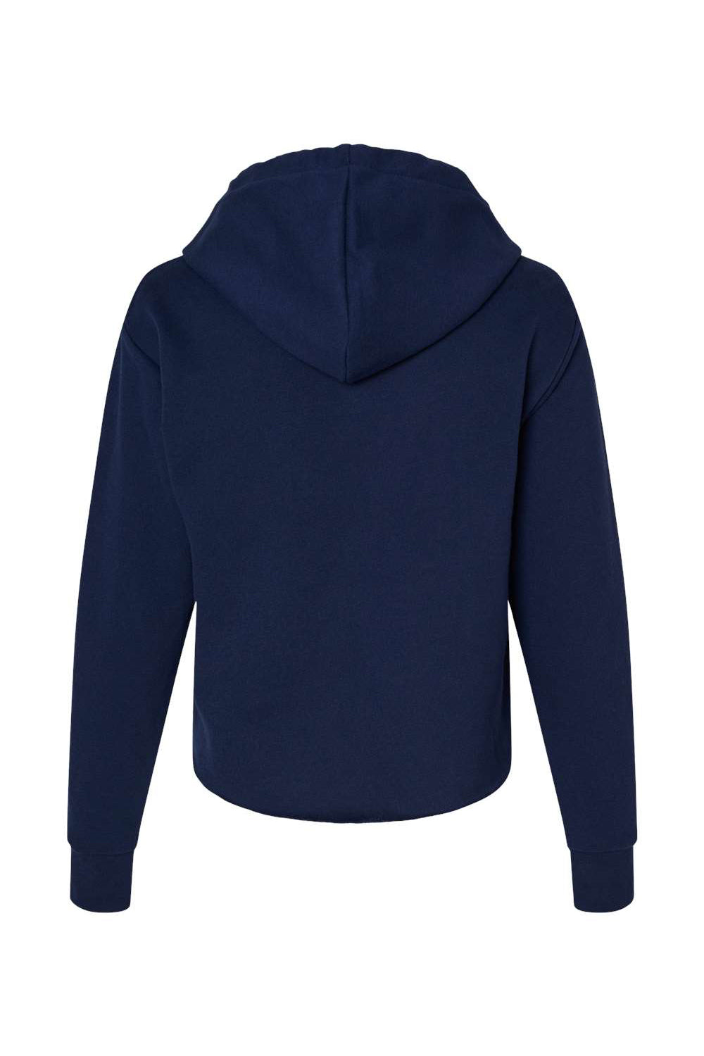 Next Level 9384 Womens Cropped Hooded Sweatshirt Hoodie Midnight Navy Blue Flat Back