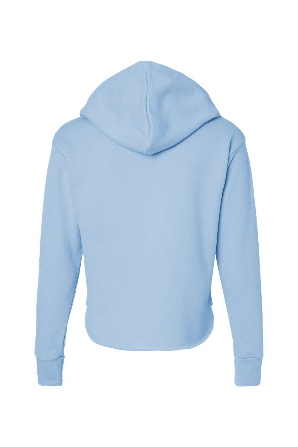 Next Level 9384 Womens Cropped Hooded Sweatshirt Hoodie Stonewashed Denim Blue Flat Back