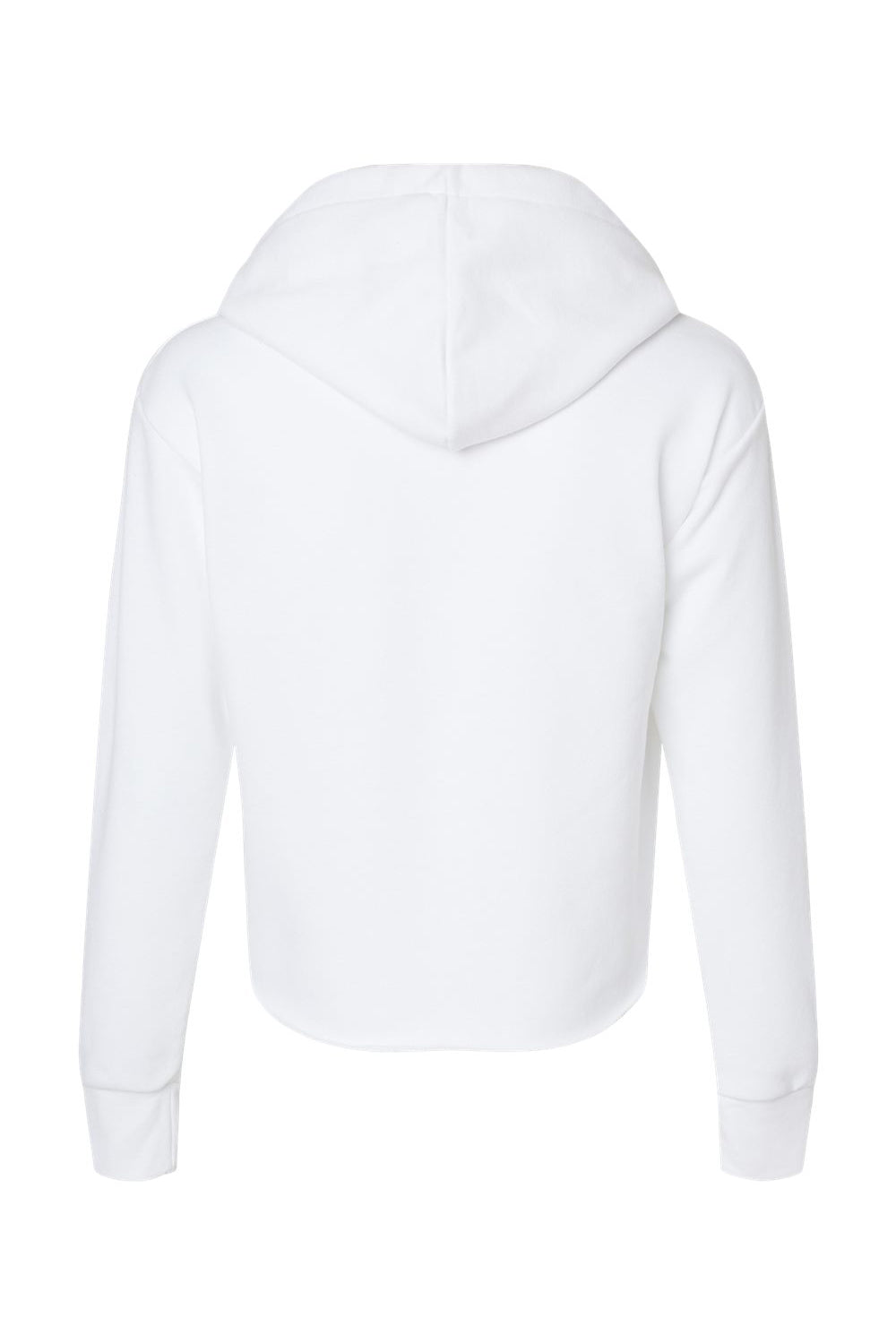 Next Level 9384 Womens Cropped Hooded Sweatshirt Hoodie White Flat Back