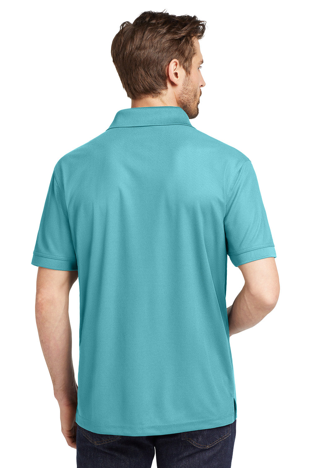 Ogio OG101 Mens Caliber 2.0 Moisture Wicking Short Sleeve Polo Shirt Hydro Blue Model Back